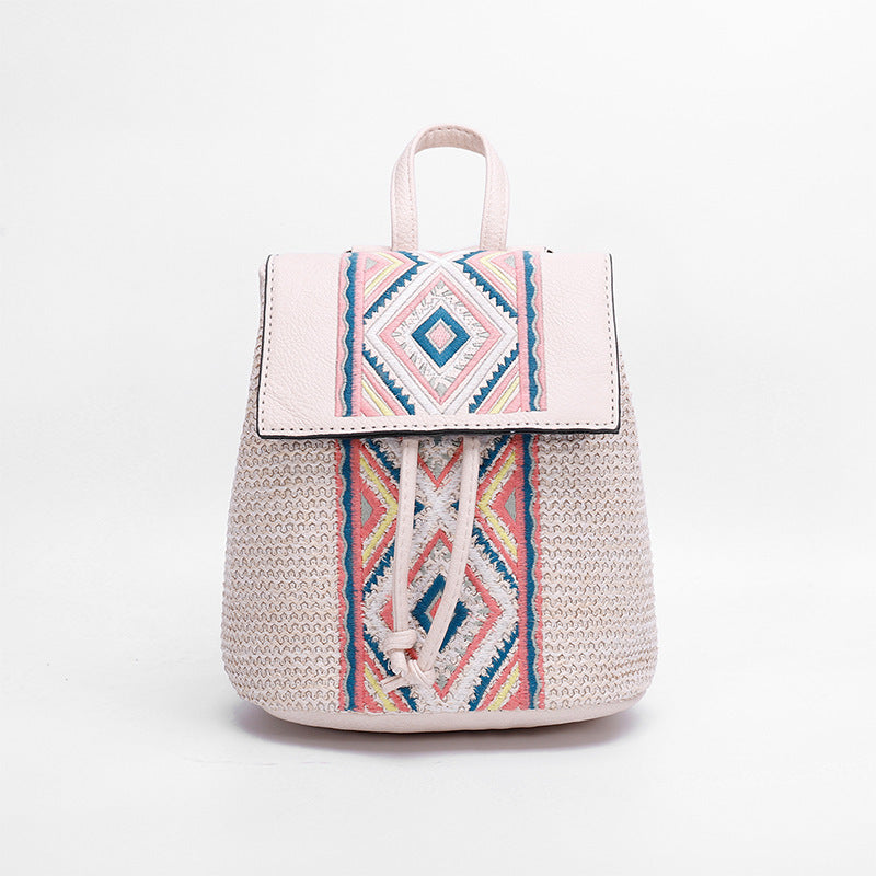 Sac à Dos Bohème en Paille Tressée
