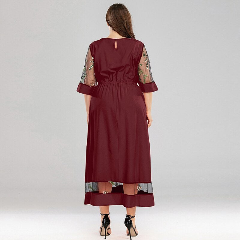 Robe Midi Élégante en Voile Transparent