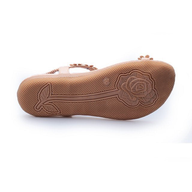 Sandales Bohèmes Fleuries Femme