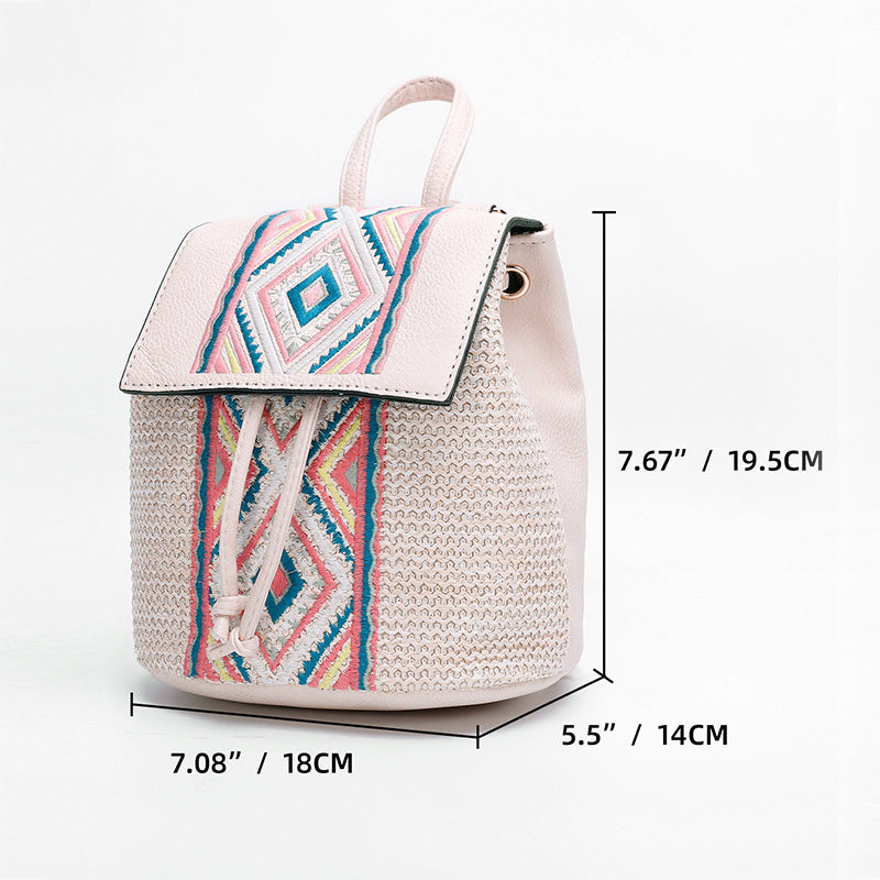 Sac à Dos Bohème en Paille Tressée
