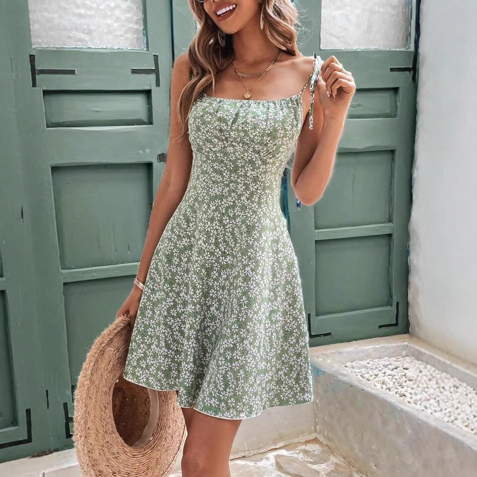 Robe Verte à Bretelles