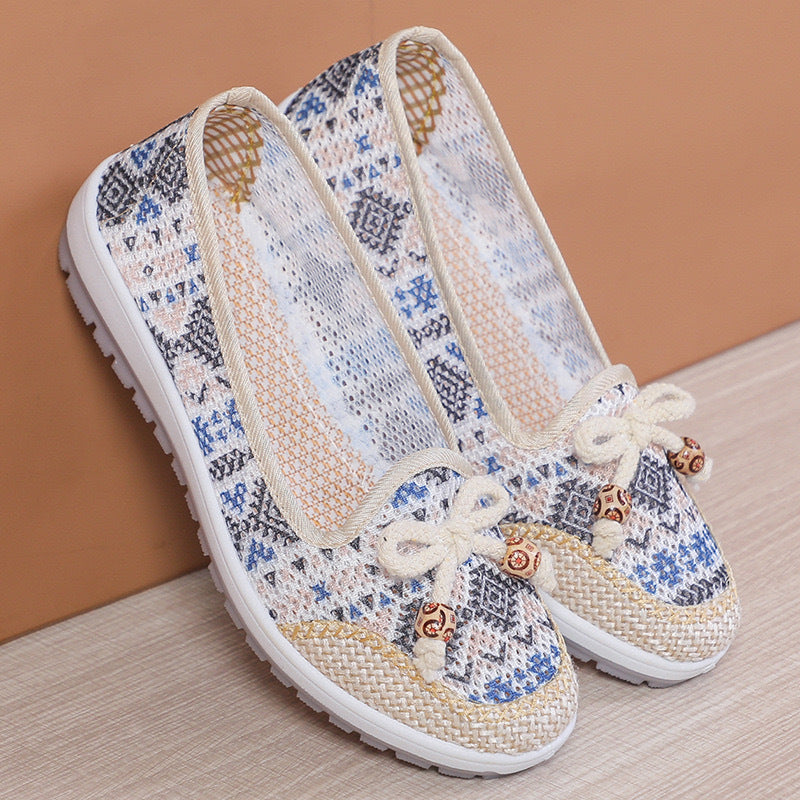 Baskets en tissu ajouré pour femme