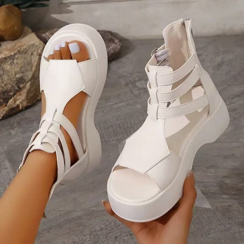 Sandales Plateformes Femme – Style Gladiateur