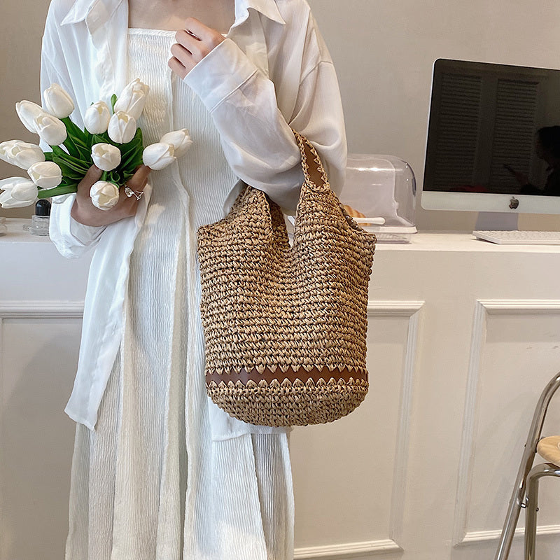 Sac Cabas Bohème en Paille Tressée