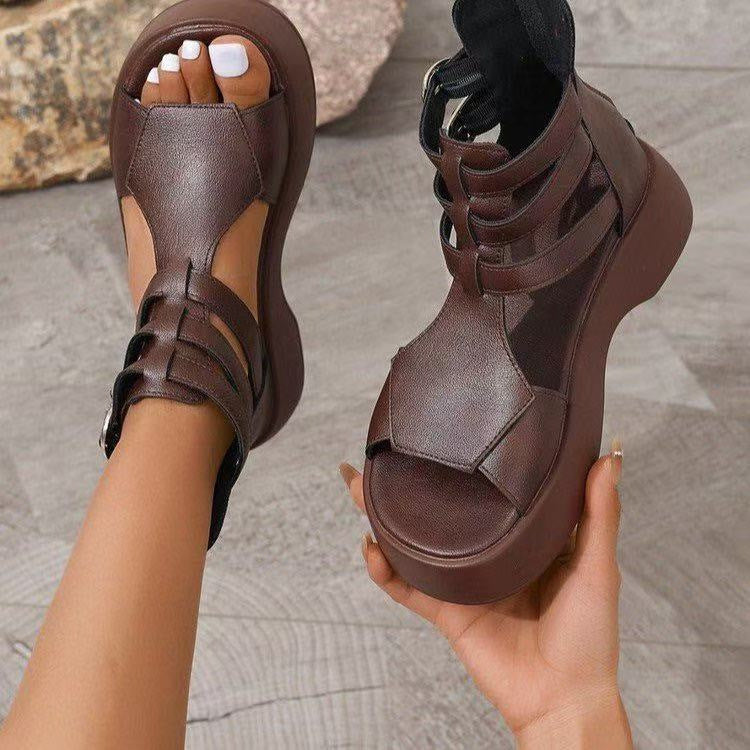 Sandales Plateformes Femme – Style Gladiateur