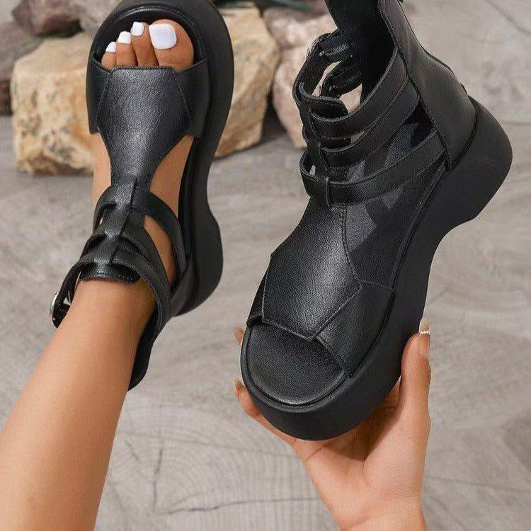 Sandales Plateformes Femme – Style Gladiateur