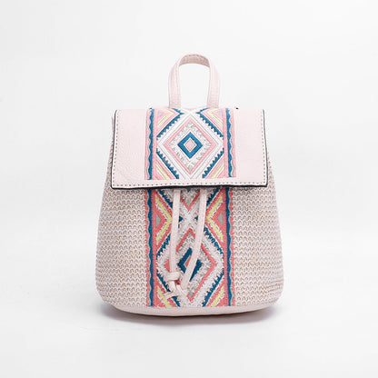 Sac à Dos Bohème en Paille Tressée