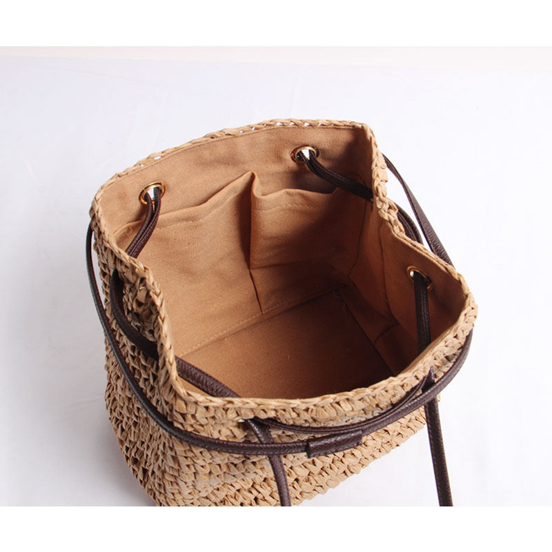 Sac à Dos Bohème en Paille Tressée