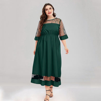 Robe Midi Élégante en Voile Transparent
