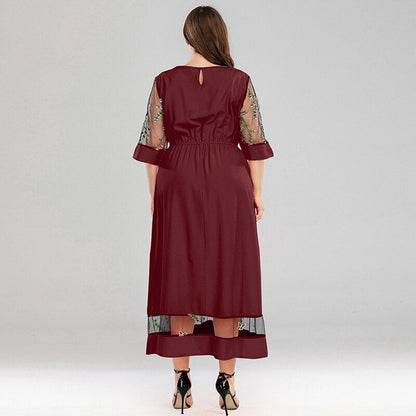 Robe Midi Élégante en Voile Transparent