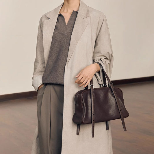 Sac Épaule Rétro Femme en Cuir Véritable