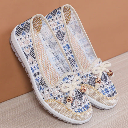 Baskets en tissu ajouré pour femme