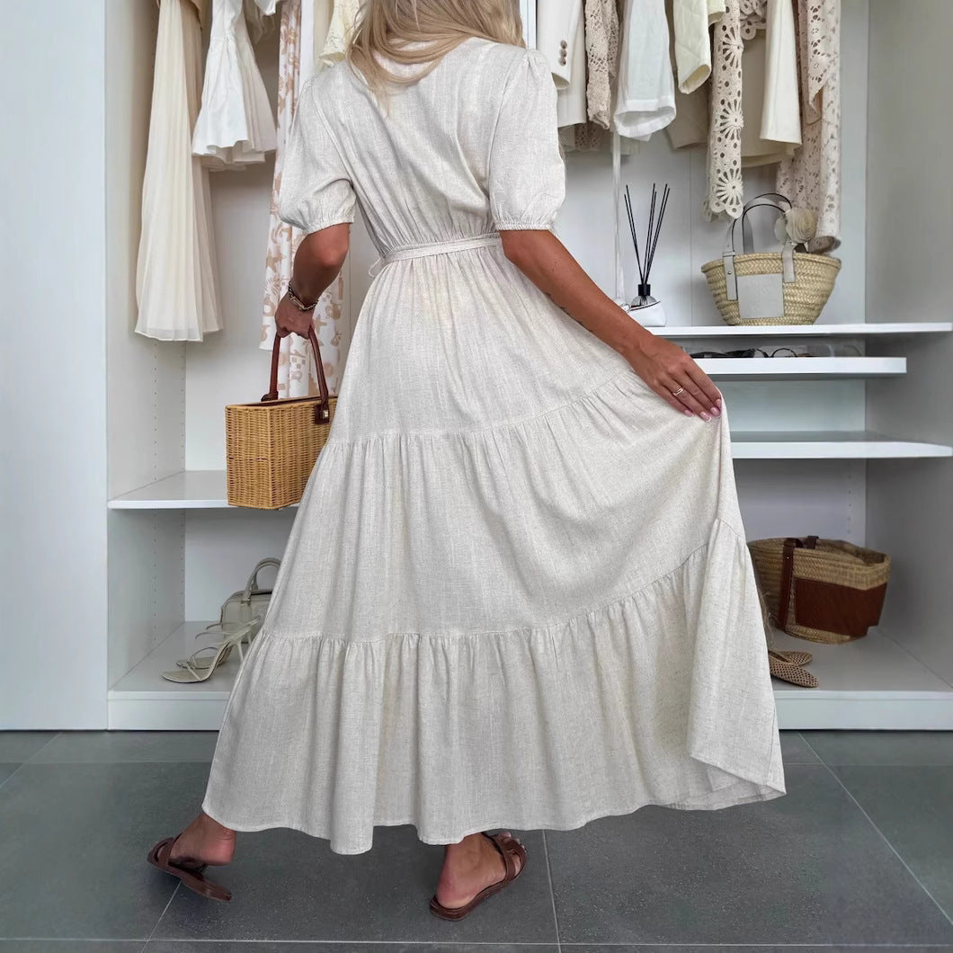 Robe Longue Bohème Chic à Ceinture