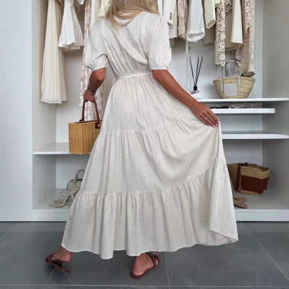 Robe Longue Bohème Chic à Ceinture