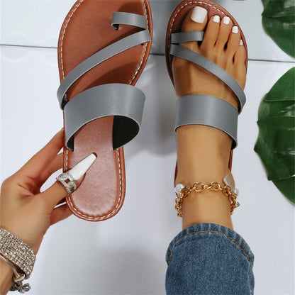 Sandales plates femme – Design croisé élégant