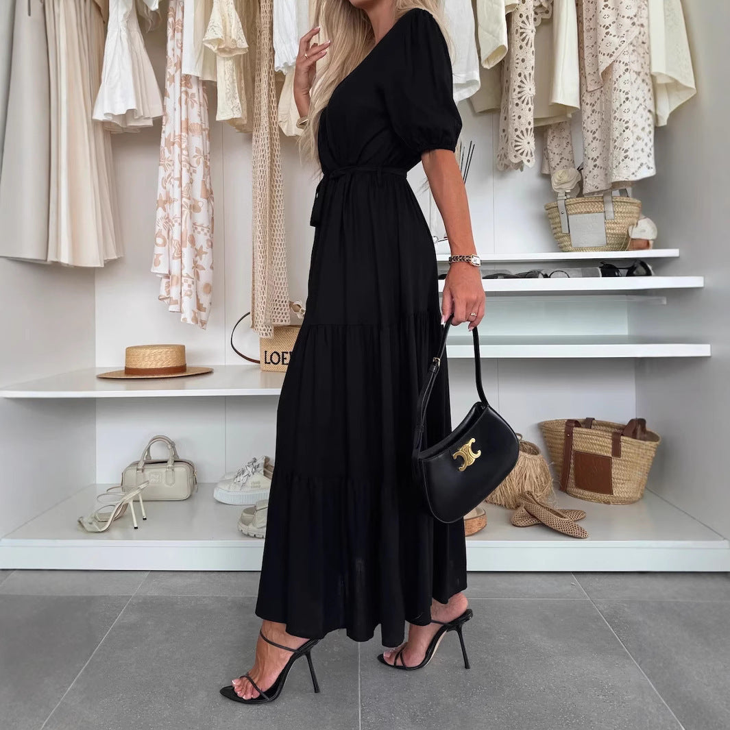 Robe Longue Bohème Chic à Ceinture