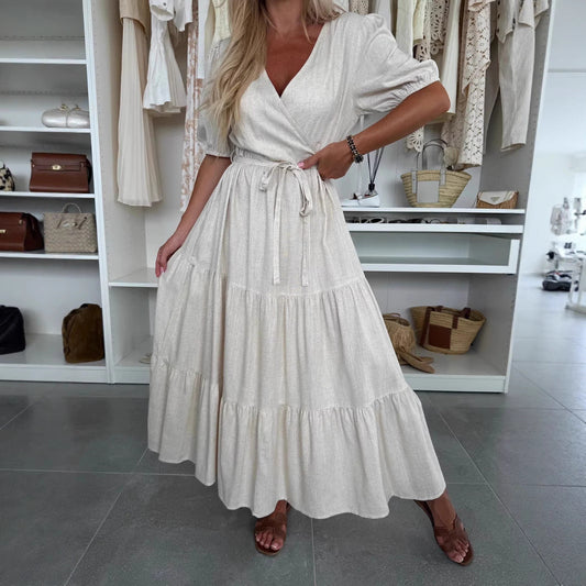 Robe Longue Bohème Chic à Ceinture