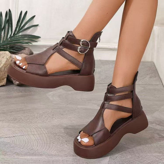 Sandales Plateformes Femme – Style Gladiateur